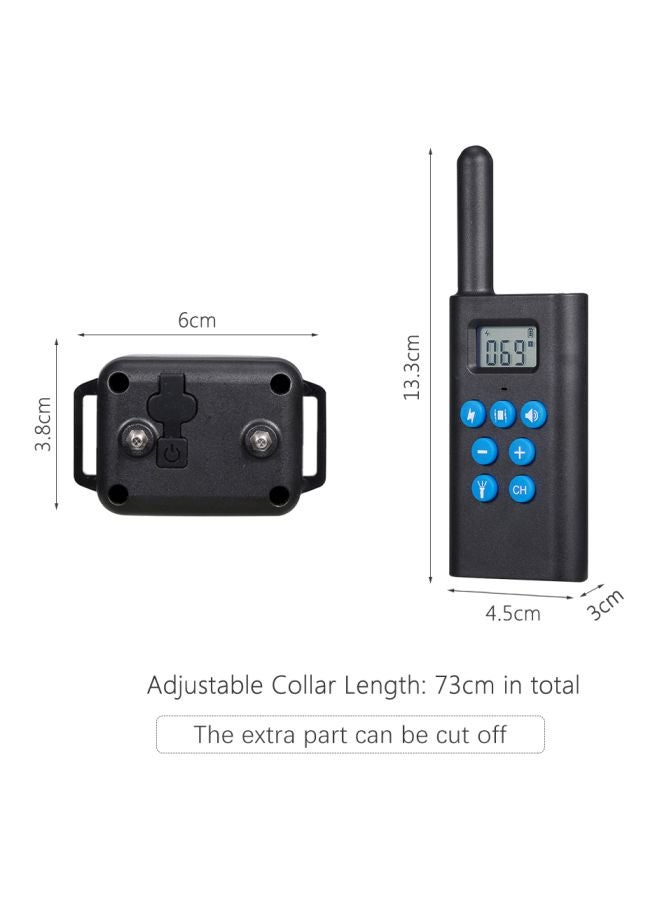 Anti-Bark Training Collar With Remote Controller Black/Blue Collar 3.8x6, Remote Controller 13.3x4.5x3cm