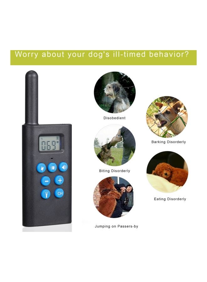 Anti-Bark Training Collar With Remote Controller Black/Blue Collar 3.8x6, Remote Controller 13.3x4.5x3cm