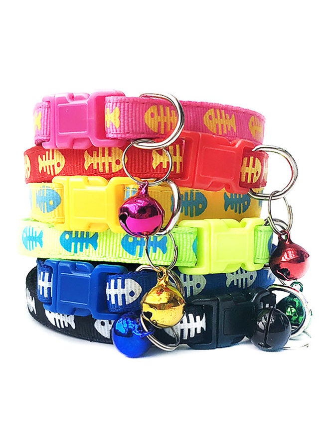 Bone Print Bell Buckle Adjustable Collar Yellow 32x1cm