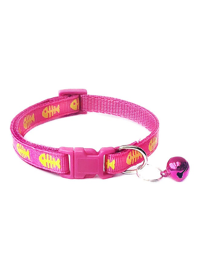 Bone Print Bell Buckle Adjustable Collar Yellow 32x1cm