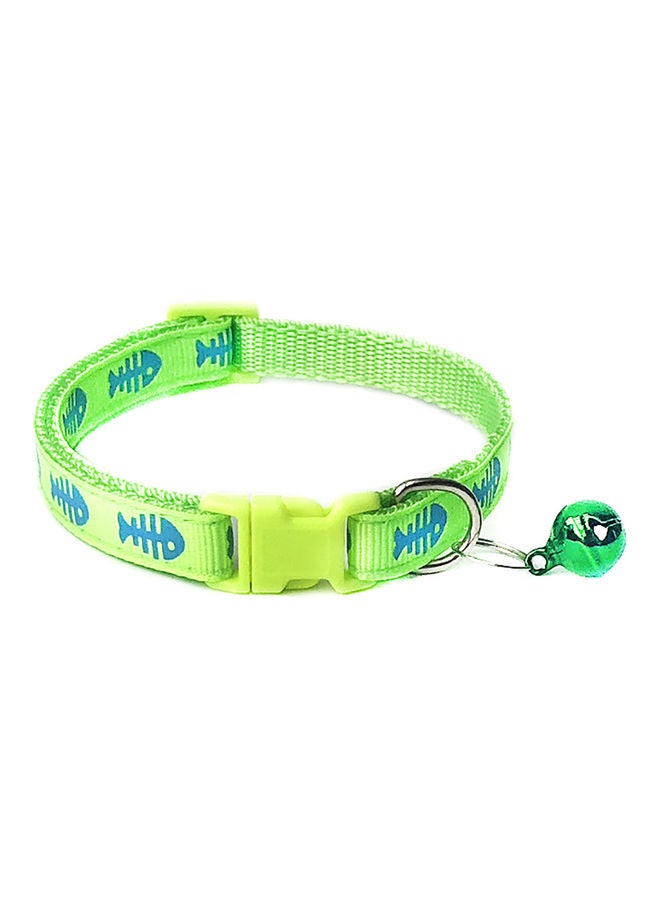 Bone Print Bell Buckle Adjustable Collar Yellow 32x1cm