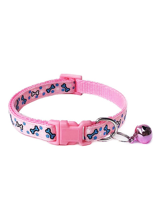 Adjustable Bone Print Bell Buckle Collar Dark Purple 32cm