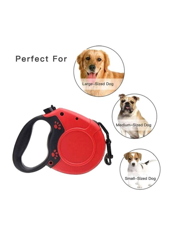 3-Piece Auto Retractable Leash And Feeding Bowl Set Red/Black 5meter