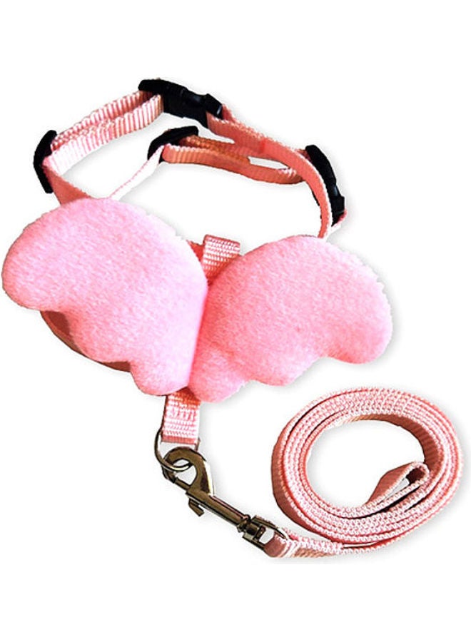 Wing Design Dog Leashes Collar Pink 10cm