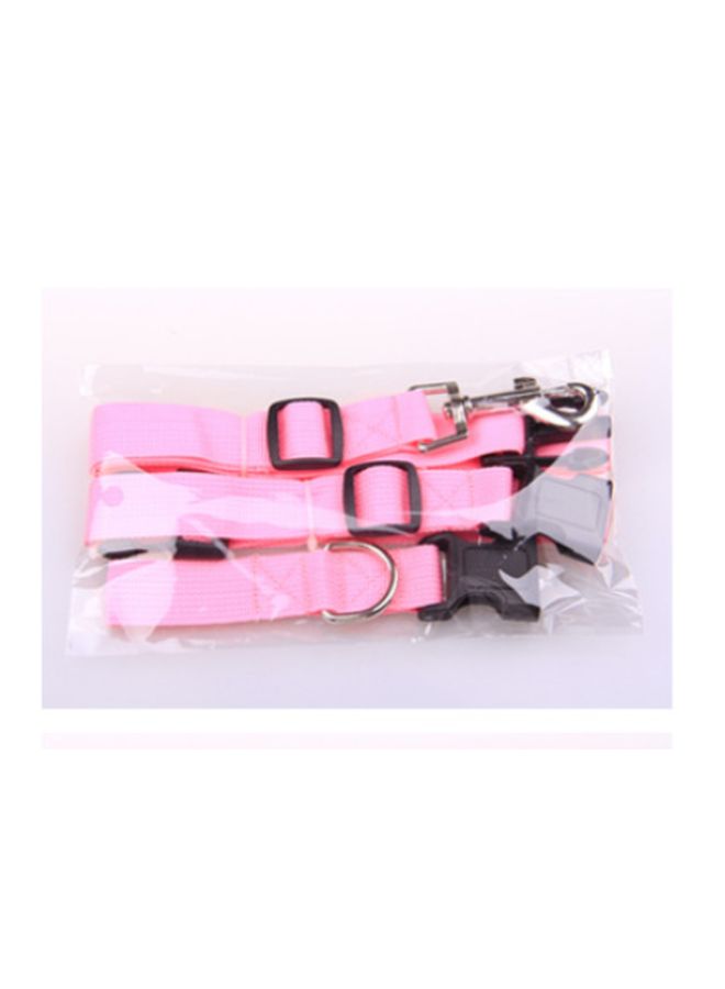 3-Piece Adjustable Hands Free Leash With Waist Belt Pink/Black