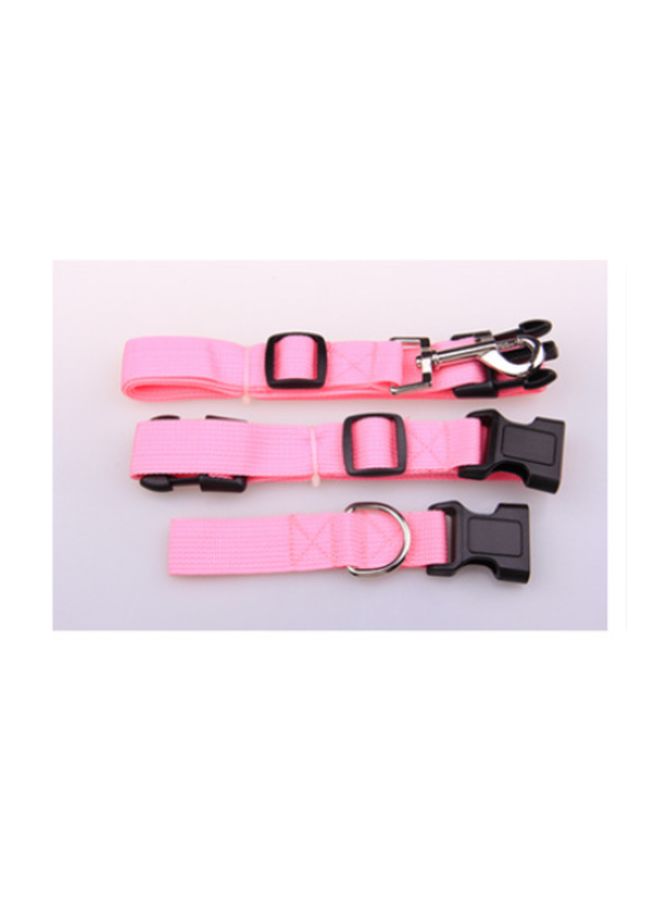 3-Piece Adjustable Hands Free Leash With Waist Belt Pink/Black