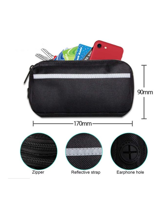 2-Piece Hands-Free Leash With Removable Zipper Pouch Black/Red 25x8x8cm