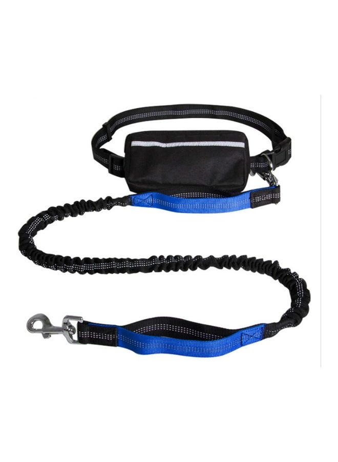 2-Piece Hands-Free Leash With Removable Zipper Pouch Black/Blue 25x8x8cm