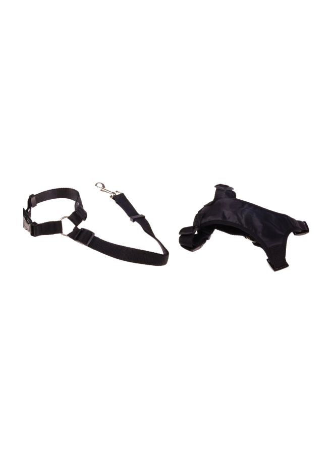 Dog Car Safety Chest Strap With Rope Black 46-84cm