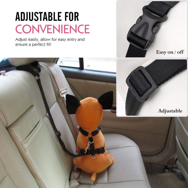 Dog Car Safety Chest Strap With Rope Black 46-84cm