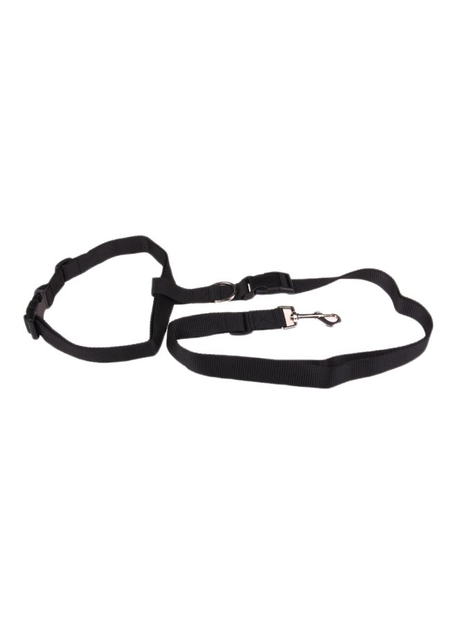 3-Piece Adjustable Hands Free Leash With Waist Belt Black