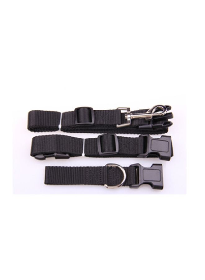 3-Piece Adjustable Hands Free Leash With Waist Belt Black