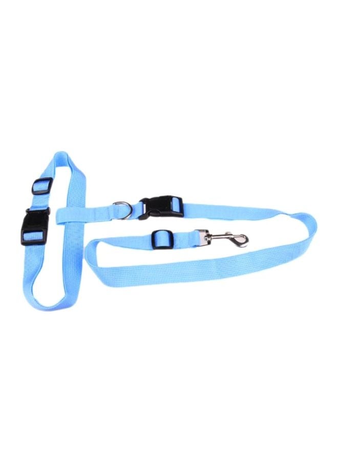 3-Piece Adjustable Hands Free Leash With Waist Belt Blue/Black Leash: 78-140x2.5, Belt: 58-100x2.5, Connecting Cord: 16x2.5cm