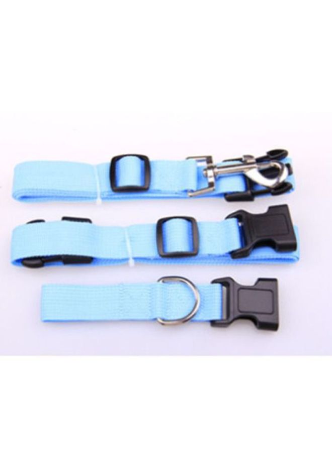 3-Piece Adjustable Hands Free Leash With Waist Belt Blue/Black Leash: 78-140x2.5, Belt: 58-100x2.5, Connecting Cord: 16x2.5cm