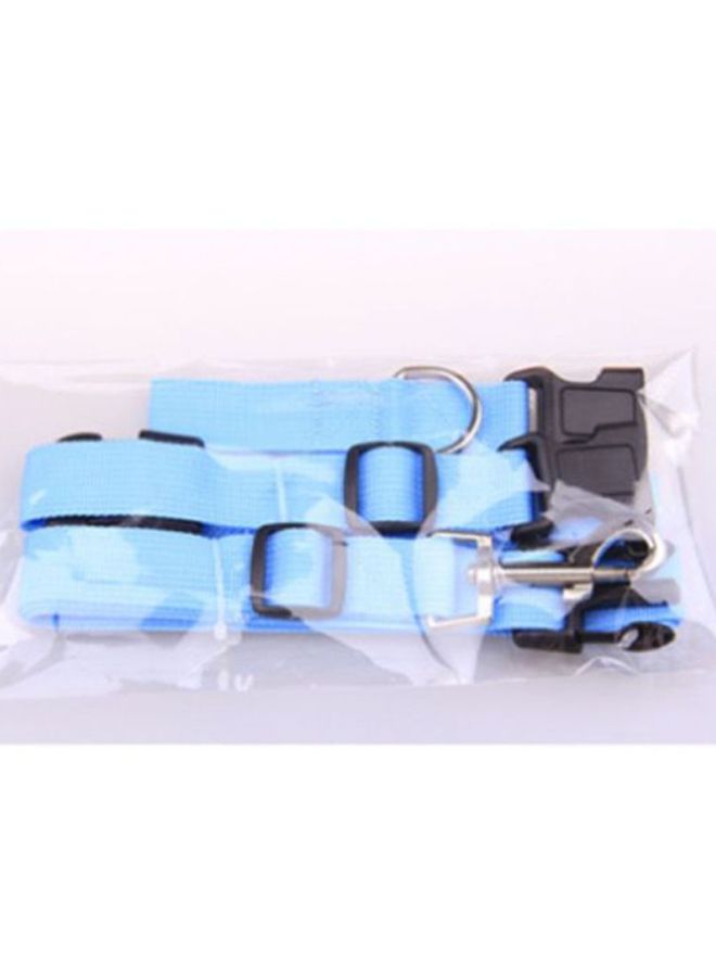 3-Piece Adjustable Hands Free Leash With Waist Belt Blue/Black Leash: 78-140x2.5, Belt: 58-100x2.5, Connecting Cord: 16x2.5cm