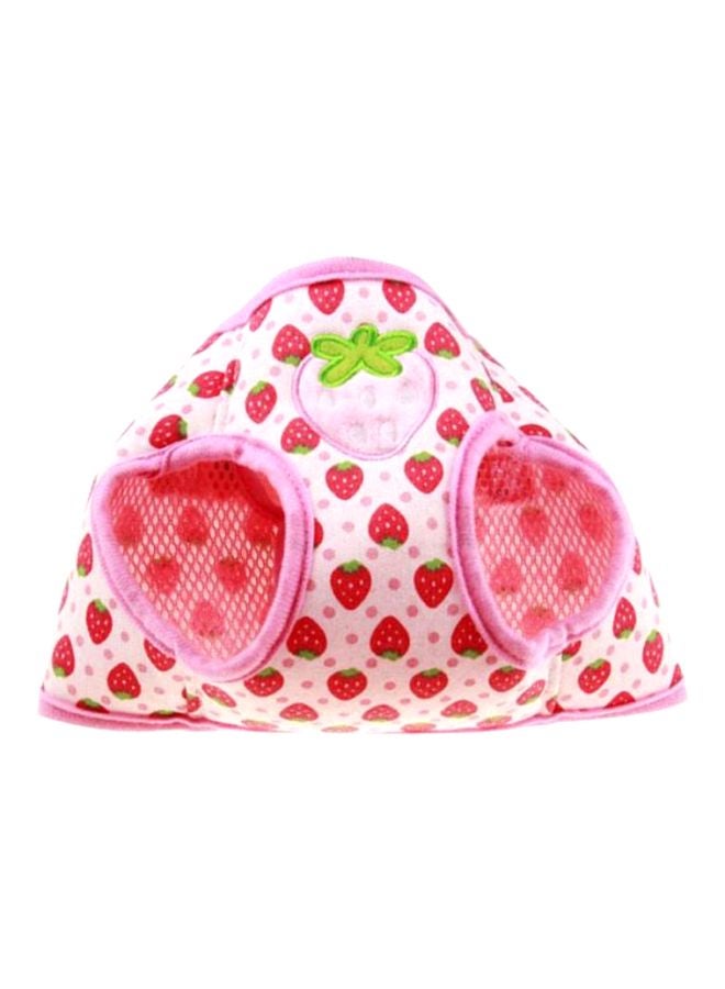 Strawberry Printed Harness With Leash Pink/White/Green 120cm