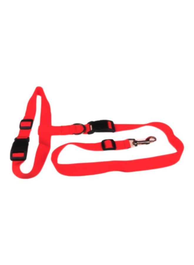 3-Piece Adjustable Hands Free Leash With Waist Belt Red/Black