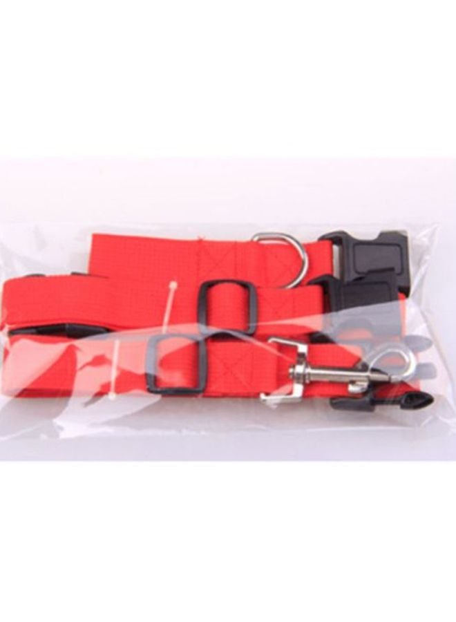 3-Piece Adjustable Hands Free Leash With Waist Belt Red/Black