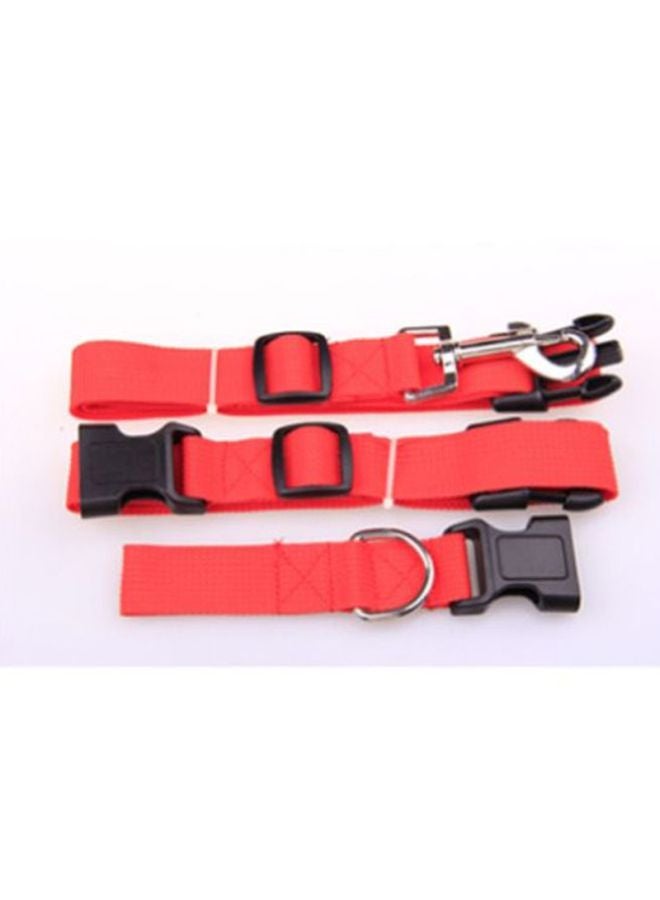 3-Piece Adjustable Hands Free Leash With Waist Belt Red/Black