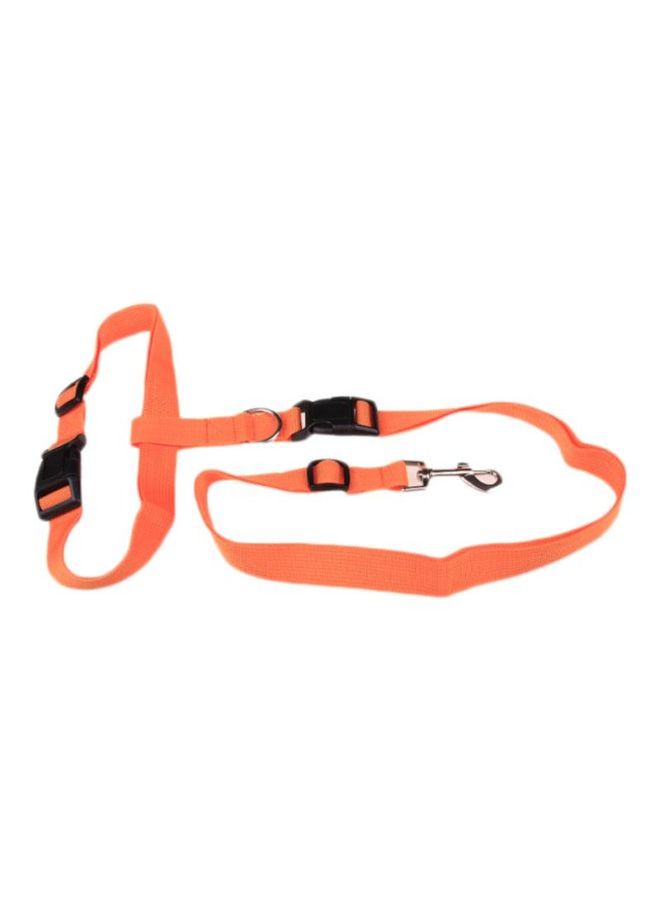 3-Piece Adjustable Hands Free Leash With Waist Belt Set Orange/Black Leash: 78-140x2.5, Belt: 58-100x2.5, Connecting Cord: 16x2.5cm