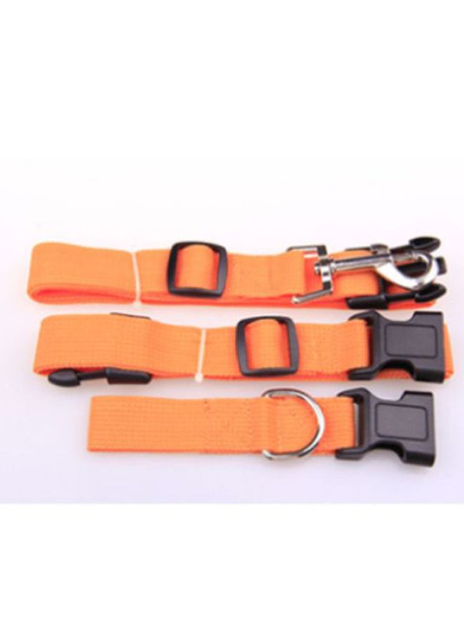 3-Piece Adjustable Hands Free Leash With Waist Belt Set Orange/Black Leash: 78-140x2.5, Belt: 58-100x2.5, Connecting Cord: 16x2.5cm