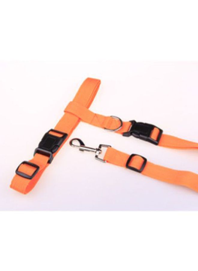 3-Piece Adjustable Hands Free Leash With Waist Belt Set Orange/Black Leash: 78-140x2.5, Belt: 58-100x2.5, Connecting Cord: 16x2.5cm