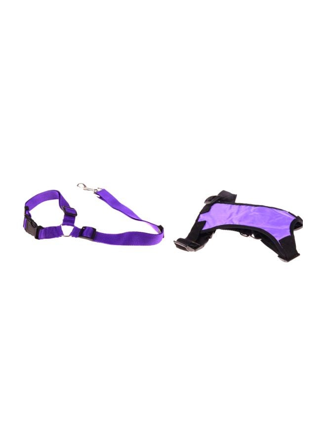 Pet Chest Strap Mesh Harness With Rope Chain Purple/Black 46-83cm