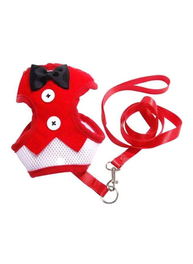 Vest With Leash Red/White S