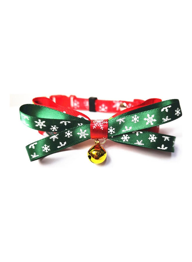 Adjustable Bell Neck Strap Collar Bow Tie Green/Red/White 30x10x1cm