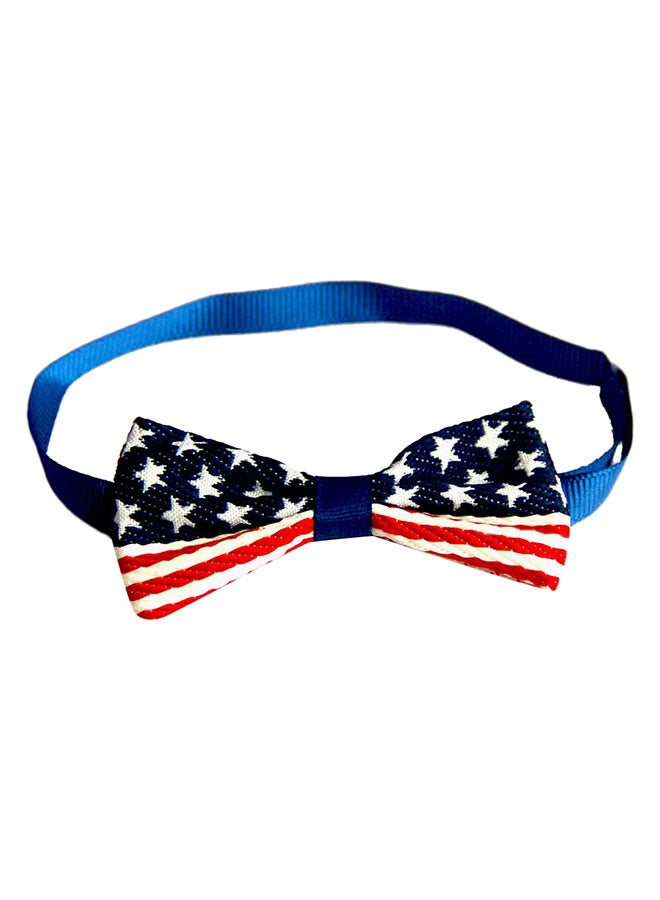 Flag Printed Bow Tie Blue/White/Red 10x10x1cm