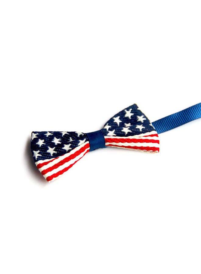 Flag Printed Bow Tie Blue/White/Red 10x10x1cm