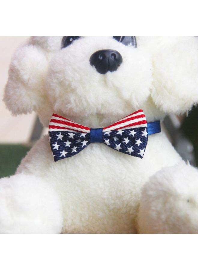 Flag Printed Bow Tie Blue/White/Red 10x10x1cm