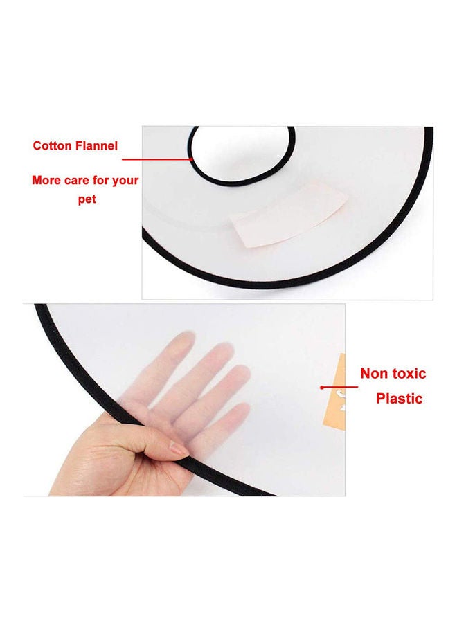 2-Piece Adjustable Anti-Biting Wound Healing Cone Collar Cover White/Black 23-28cm