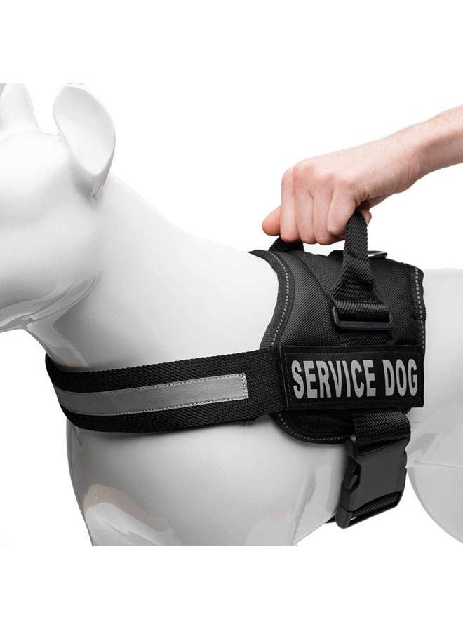 Dog Vest Harness For Service Dogs Reflective Black Largecm