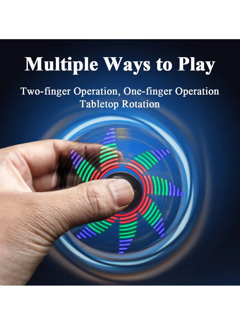 Fingertip Gyro Kit, 3 Leaves LED Rotating Gyroscope, Easy Assemble And Use Soldering Project Electronics Kit, Low Noise Fidget Spinner With Multiple Colorful Patterns, (1pc)
