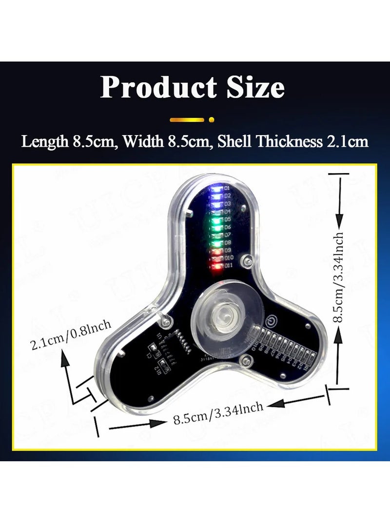 Fingertip Gyro Kit, 3 Leaves LED Rotating Gyroscope, Easy Assemble And Use Soldering Project Electronics Kit, Low Noise Fidget Spinner With Multiple Colorful Patterns, (1pc)