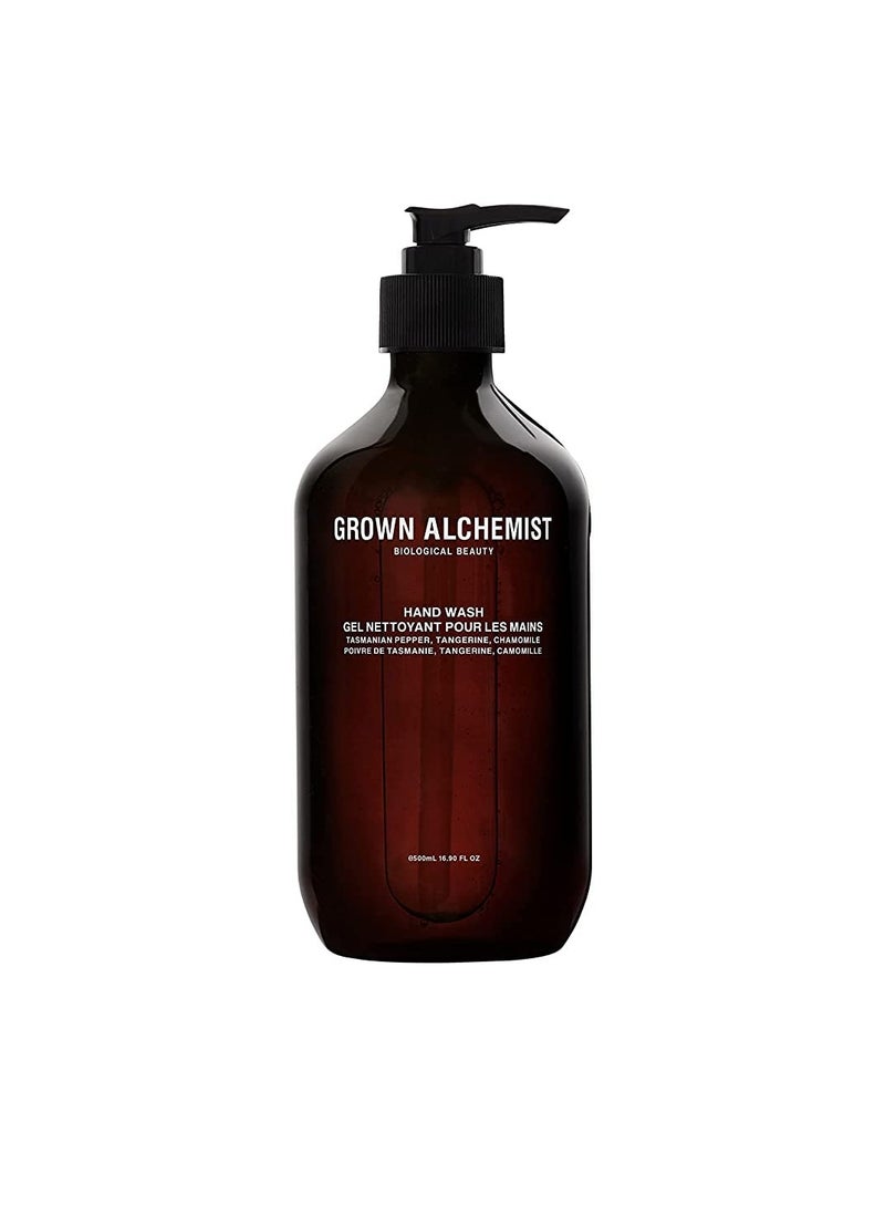 Grown Alchemist Hand Wash: Tasmanian Pepper, Tangerine, Chamomile. Gentle Hand Wash that Hydrates and Cleanses Skin, 16.9 Ounce (500ml).