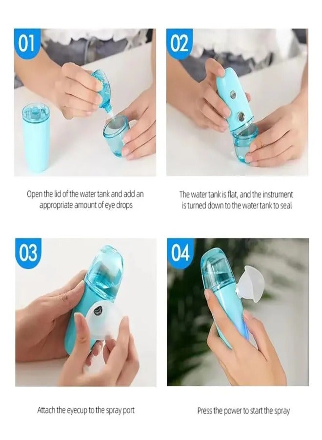 Facial Steamer Eye Moistener Nano Spray Handy Mini Mister Rechargeable Mist Sprayer for Glasses Portable USB Charging Eyewash