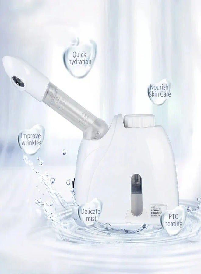 Face Steamer Facial Mist Steamer with Extendable Arm Steamer 360° Rotatable Sprayer Warm Mist Humidifier for Face Spa Sinuses Moisturizing Home Or Salon