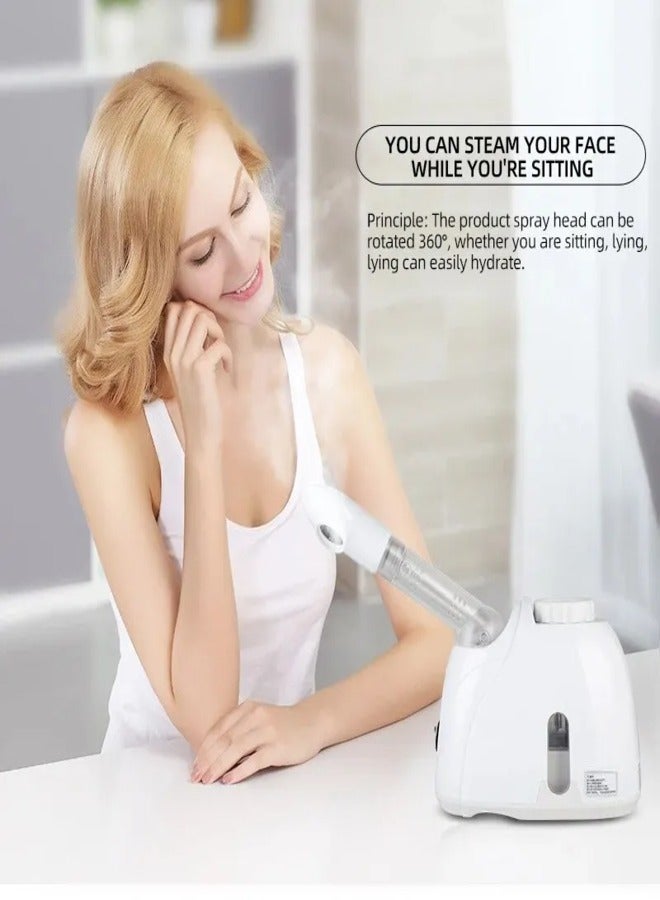 Face Steamer Facial Mist Steamer with Extendable Arm Steamer 360° Rotatable Sprayer Warm Mist Humidifier for Face Spa Sinuses Moisturizing Home Or Salon