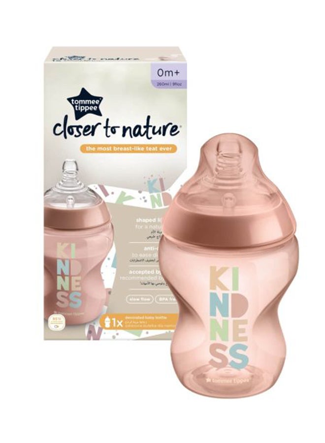 Pack Of 1 Closer To Nature Baby Bottle Slow Flow Anti Colic Valve 0 Months+ 260 ml - Assorted