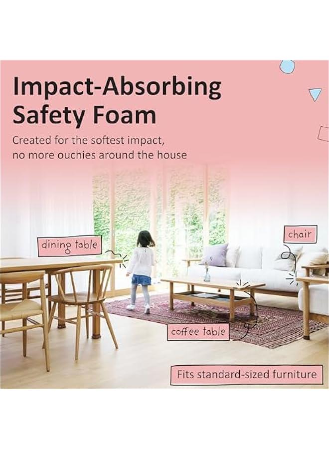 Baby Proofing Edge and Corner Guard Protector Set for Back to School, 20 Feet Edges & 8 Foam Corners, Furniture and Tables Child Baby Proof Bumpers, Pre-Taped Corner Cushions - Oyster White