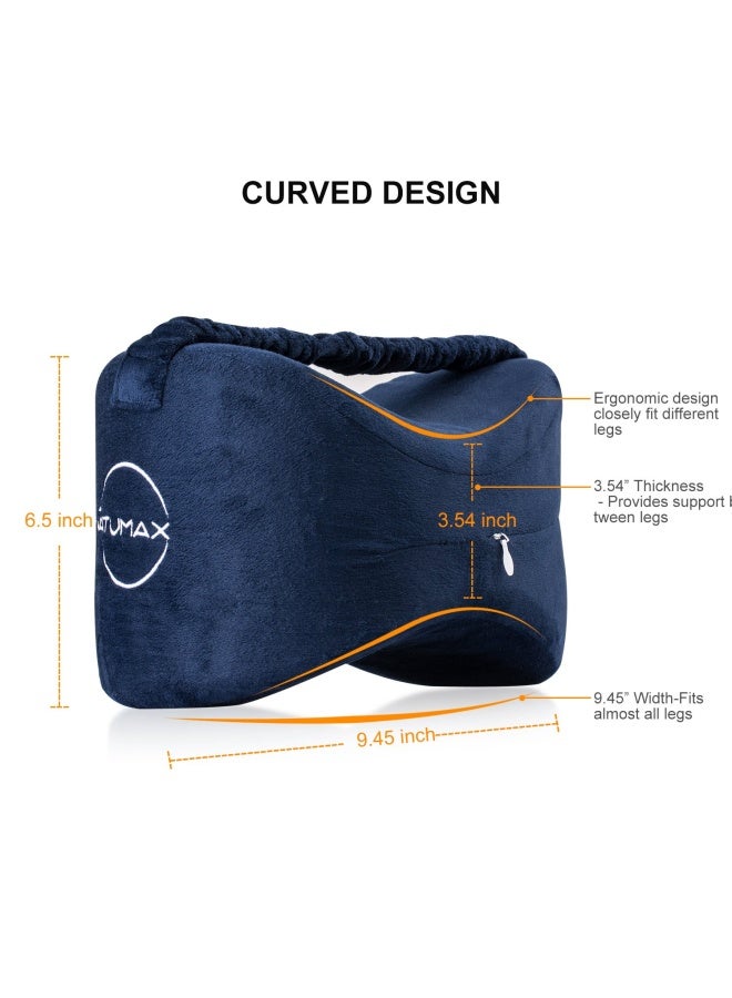 Knee Pillow For Side Sleepers Sciatica Pain Relief Back Pain Leg Pain Pregnancy Hip And Joint Pain  Memory Foam Leg Pillow Free Sleep Mask And Ear Plugs