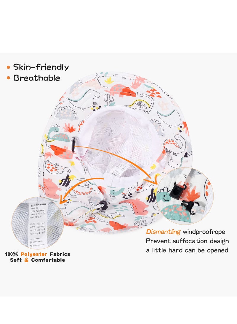 Baby Sun Hat, Toddler Sun Protection Hats with UPF 50+, Summer Outdoor Adjustable Beach Cap for 2-6 Years Kids Girl Boy Pink