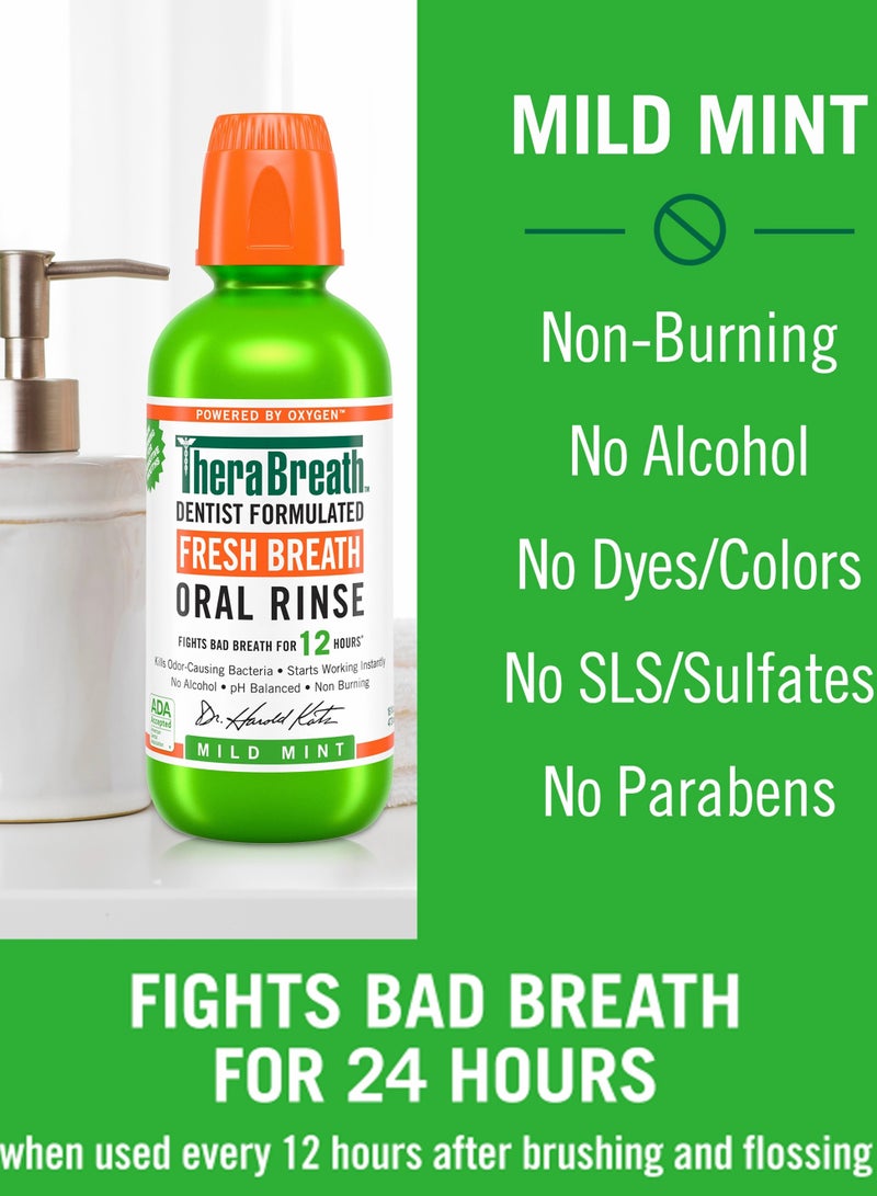 Fresh Breath Oral Rinse Mild Mint 12 hours (473 ml)