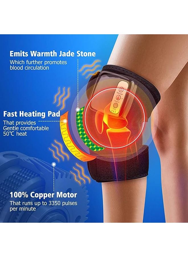 Electric Knee Massager,Far Infrared Joint Protector,Shoulder Massager,Multi-functional Rechargeable Heated Knee and Joint Massager for the Elderly,110v-240v,10w,45-65 Degree