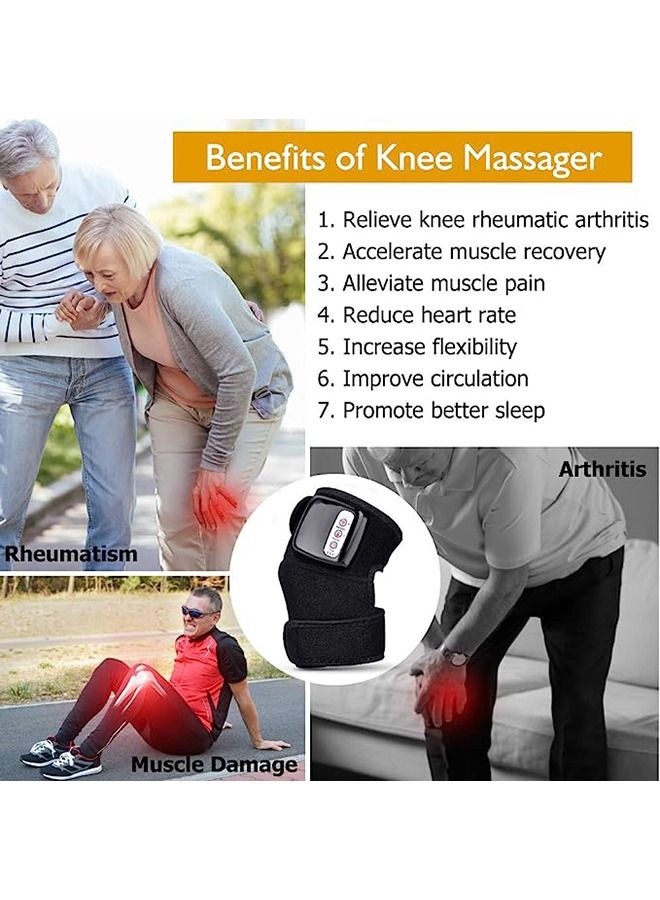 Electric Knee Massager,Far Infrared Joint Protector,Shoulder Massager,Multi-functional Rechargeable Heated Knee and Joint Massager for the Elderly,110v-240v,10w,45-65 Degree