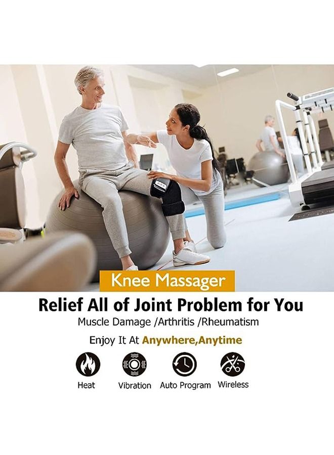 Electric Knee Massager,Far Infrared Joint Protector,Shoulder Massager,Multi-functional Rechargeable Heated Knee and Joint Massager for the Elderly,110v-240v,10w,45-65 Degree