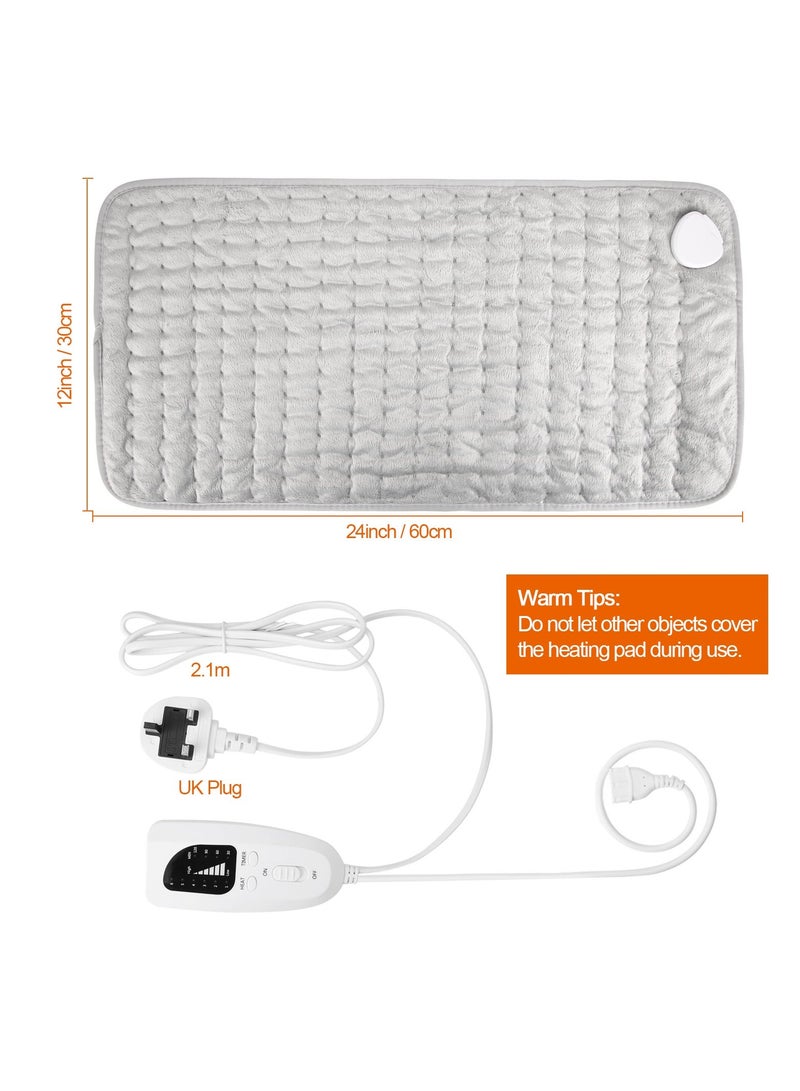 Heating Pad Electric for Pain Relief of Back Neck and Shoulder 6 Electric Temperature Options, 4 Temperature Settings, Auto Shut Off