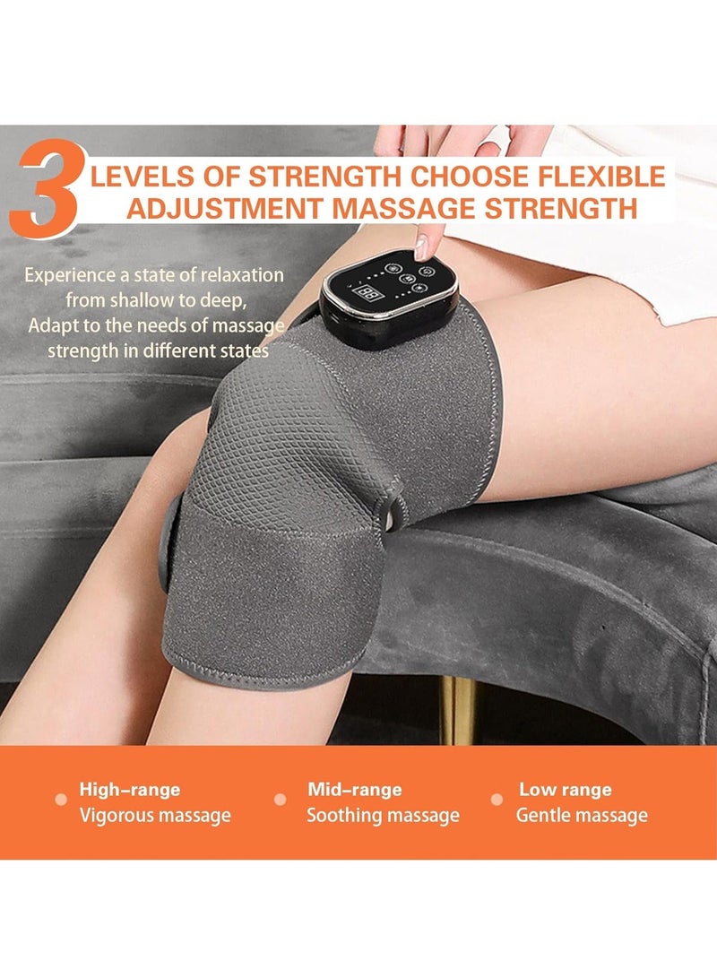 Heated Knee Massager Cordless Knee Massage Machine for Circulation and Pain Relief 3 Adjustable Vibrations and 6 Heating Modes 1 Pack